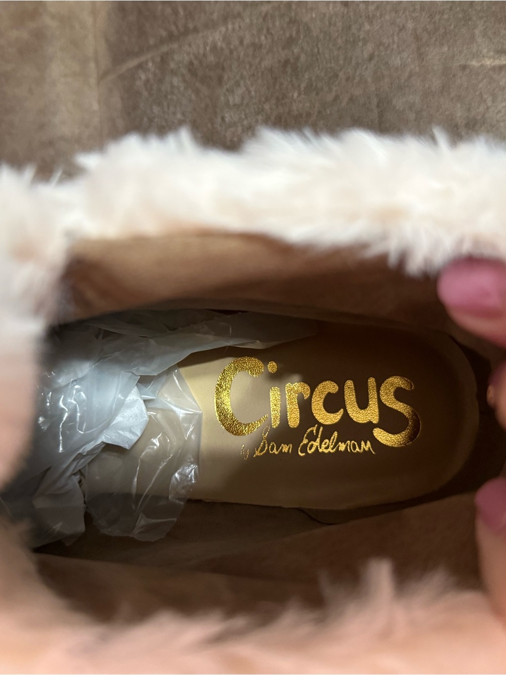 Sam Edelman Circus Faux Fur Lug Sole Ankle Boots | Cream | Size 9 | NWOT - Picture 8 of 9